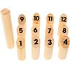 ULTECHNOVO Gioco di Lancio in Legno Numerato Kubb Colore Verde Militari