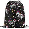 Homewish Flamingo String - Zaino con coulisse 3D, motivo fenicotteri tropicali, oceano selvatico, rosa, giallo, bianco, 30 x 40 cm, Zaino con coulisse