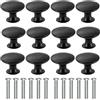 Haogui 12 Pezzi Neri con Foro Singolo, Maniglia Piccola for Porta dell'Armadio, for Doccia, Bagno, Cucina, Accessori for la casa