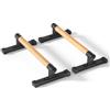 BugyKido Parallelette con manici ibridi in legno, maniglie parallele per calisthenics, barre da fitness stabili per flessioni, dip e stabilità del tronco, dispositivo di allenamento portatile per palestra e