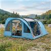 DecHome - Tenda Campeggio 2 Posti 4 Posti a Tunnel con 2 Stanze Impermeabile 565x370x200 cm Azzurro