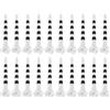 ifundom 20 Pezzi Tee da Golf a 4 Denti in Plastica Nera Supporti per Palline da Golf Design a Strisce 70mm per Principianti