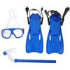 DEARMAMY Set Attrezzatura Snorkeling per Adulti Maschera da Sub Alta Definizione e Pinne Leggere in Pvc Blu per Nuoto e Esplorazione Subacquea