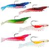 Senvenelec 6 esche artificiali per gamberetti, bei colori, bionic Shrimp per la pesca all'aperto, esche morbide con amo da pesca, 6 colori