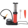 Baxnore Pompa per bici con manometro Mini pompa da pavimento Pompa a pedale portatile compatta per bici elettrica Moto Pneumatici per auto ABS rosso in acciaio inossidabile