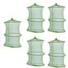 TOMETURE Rete da Pesca Pieghevole Verde in Nylon 5 Pezzi per Pesca | Aragoste e Alborelle, Facile da Trasportare, Struttura a Maglia per Uso in Acqua