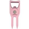 rockible Golf Repairer Strumento Ripara Pitch Mark Forchetta Tappeti Segnapunto Appoggio Bastone con Funzione Apribottiglie in Alluminio CNC Robusto Compatto, Rosa