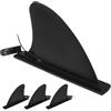 TEHAUX 4 Pezzi Pinna per Tavola da Surf, SUP Fin, Stabilizzatore Paddle Board Centrale, Nero, PVC, Installazione Rapida, Resistente alla Corrosione, per Canoe e Paddleboard, per Surf