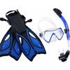 harayaa Maschera Subacquea con Kit Snorkeling Completo Maschera Boccaglio a Secco Aperte Regolabili Vetro Rinforzato E Gonna in Silicone per Tenuta, Blu, L