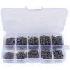 Evenoonest Set di ami da pesca in acciaio al carbonio, scatola per pesca a mosca, con punte lucide, per pesca alla carpa, trota, spigola, 100 pezzi (500 per scatola)
