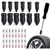 JIESHEPR Set di riparazione pneumatici per auto, moto, 100 pezzi, con cacciavite, kit di riparazione tubeless per pneumatici senza camera d'aria, kit di riparazione pneumatici per bicicletta, SUV
