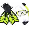 harayaa Maschera Subacquea con Kit Snorkeling Completo Maschera Boccaglio a Secco Aperte Regolabili Vetro Rinforzato E Gonna in Silicone per Tenuta, Giallo, S