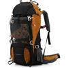Jiuvaso Zaino da Trekking Impermeabile Zaino Borsa Escursionismo Zaino Tecnico Zaino Viaggio con Antistrappo E Pannello Posteriore Traspirante Adatto a Trail, Marrone, Marrone