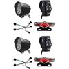 Tuminita 2X Set di Luci Anteriori E Posteriori per Bici, Ingresso 36 V, 48 V, 52 V, 60 V, con Interruttore di Rotazione Clacson DK336, Luce per Bici Elettrica