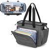 CURMIO Borsa da Lavoro per Infermiere con Custodia per Laptop 15,6, Grigio | Borsa Medica con Scomparto Organizzatore di File Espandibile, per Visite a Domicilio/ Studio Clinico, Accessori Non Inclusi