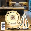 BRIMETI Strisca LED COB USB 3M 5V Bianco Naturale 4000K Strisca LED Dimmerabile 320LEDs/M Flessibile Strisce con Telecomando Luci Autoadesivo Larghezza 8mm Nastro per TV Cucina Camera da Letto