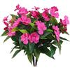 CEWUDA 2 Pz Fiori Finti da Esterno Impatiens Artificiali Rami Cespugli di Fiori di Seta Impatiens Rosso Rosa Fiori Artificiali Resistente ai Raggi UV per Vaso Interni Esterni Giardino Balcone Tavolo