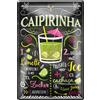 schilderkreis24 - Targa in metallo con ricetta per cocktail, decorazione per bar, cucina, pub, per tutti gli amanti di liquori, cocktail e long drink, 20 x 30 cm, Caipirinha
