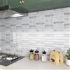 ReWallpaper Piastrelle Autoadesive 3d Mattonelle Adesive Marmo Grigio Bianco Paraschizzi Cucina Adesivo Effetto Marmo 3 Pezzi 30.5x30.5CM Piastrelle Adesive Bagno Rettangolari Impermeabili
