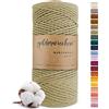 goldmariechen Salbei (salvia) Corda macramè premium 3 mm x 100 m, 100% cotone, filo di cotone per fai da te, decorazione murale, acchiappasogni e artigianato