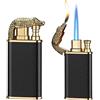 NAVESO Accendino Magico A Doppia Fiamma, 2PCS Ad Arco, Antivento Al Plasma, Doppio Arco, Clipper Da Collezione Per Campeggio, Avventura, Sopravvivenza Tattico (nero)