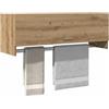 ACAGALA Armadietto pensile per il bagno, armadietto da bagno pieghevole con apertura telescopica, armadietto da bagno 100 cm di larghezza con stendino, rovere artigianale 100 x 32,5 x 35 cm