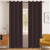 YSTELLAA Impermeabili Tende Oscuranti Per Interni 2 Pezzi, 117×137CM, Tende Termiche Isolanti Con Anelli, Moderne, Fonoassorbenti, Per Soggiorn, Camera Da Letto, Caffè Scuro
