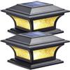 Siedinlar Luci Postali Solari Lampade Solari da Giardino 2 Modalità Luci LED Bicchiere Impermeabile per Giardino Recinto Mazzo 4x4 5x5 6x6 Pollici Pali di legno 2 Pezzi