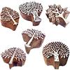 Royal Kraft Ceramiche Stampa Timbro Fatto Mano Albero Disegno Legno Blocchi (Set di 6)