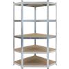 Floordirekt Scaffalatura angolare, per carichi pesanti, portata fino a 875 kg, scaffale per officina, disponibile in 2 colori (zincato, 180 x 90 x 42 x 60 cm)