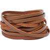 GORGECRAFT 5m*5mm*2mm Strisce di Vera Pelle Cordoncino di Cuoio Piatto Corda di Vacchetta Corda Intrecciata Filo per Artigianato Fai-Da-Te Collane Bracciali Portachiavi Pizzi per Stivali, Cioccolato
