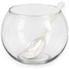 KORAT Vaso Boccia Portaconfetti in Vetro per Confettata Matrimonio con Cucchiaio Perlato, Boccia Trasparente per Bomboniere Comunione Laurea - H. 19 x Ø 25 cm