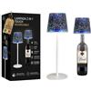 AKITAInk Lampada da Tavolo LED Ricaricabile Mosaico, Texture Cracked Blu, Touch Dimmer, 3 Temperature di Luce, IP44, USB-C