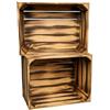 BAS Set di 2 cassette di legno fiammato, grandi, per frutta, vino, 50 x 40 x 30 cm