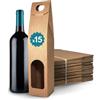Espirito Rebelde 15 Scatole di Cartone Marrone Vuote per Bottiglia di Vino 8,5 x 8,5 x 39 cm | Scatole per Regalo e Imballaggio | Valigie per Regalo: Pasqua, Compleanno, Natale