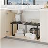 Il Gruppone Passione Casa Organizer sotto Lavello Estensibile Nero Salvaspazio Ripiano Regolabile per Cucina e Bagno Mobiletto Organizzatore per Armadi - 1 Piano