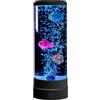 LINGJIUXING Lampada a forma di pesce a bolle, cambia colore, sensoriale, USB e a batteria, con telecomando, per scrivania, ufficio, casa, decorazione, colore: nero