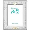 Argenteria MB Portafoto Nozze d'Oro 50° Anniversario Matrimonio con Decoro Floreale - Elegante Cornice Regalo per Coppia, Ricordo 50 Anni Insieme (Foto 20x25 cm)