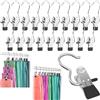 YIYAXIN 20 Ganci Appendiabiti con Rivestimento in Gomma Antiscivolo, Grucce Appendini Pantaloni Rotazione 360°, Pinze Mollette Organizzatore Armadio Viaggio Acciaio Inox per Leggings Scarpe Cappelli Calzini
