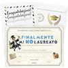 KAÏDENSÏ Pergamena Laurea Divertente Uomo - Certificato Scherzoso con Frasi Ironiche e Disegni - Regalo Originale Laureato, Carta Effetto Pergamena - Idea Regalo Festa di Laurea