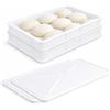 VIRSUS Cassetta con Coperchio per impasti Pizza e Pane HD1, misura 60x40x10 cm e capacità 20 Litri, colore neutro, Contenitore per alimenti, porta impasto per panetti (2 Cassette + 2 Coperchi) - C