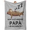Apjielop Regalo Papà, Regalo Papa Compleanno - Grigio Chiaro Coperta Plaid 157*132cm | Regalo Compleanno, Natale, Festa del Papà per Papa, Coperta Morbida Non Disturbare Papà In Ricarica