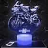 Lampephoto.fr - Lampada Moto R6 Y Luce Notturna Tattile 3D Motociclista | Prodotto in Francia, base a scelta, luminosità regolabile, batteria/USB, regalo per motociclisti