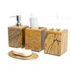 KLEO set da bagno di lusso a 4 pezzi | Include sapone liquido o dispenser per lozioni Porta spazzolino, tazza, portasapone