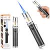 SilverChry Accendino Gas Butano, Accendino Antivento Professionale, Accendino Lungo per Candele, Accendino Jet Flame (Senza Butano)（Argento）