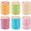 Crafans Cordini macramè da 1,5 mm x 4 m, in policotone a 4 strati, 6 rotoli di filo di cotone sottile intrecciato colorato per macramè, per appendere alla parete, fai da te