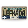 Generic Targhe in metallo vintage delle isole greche - Retro Grecia Città Targhe di latta per la decorazione della casa mediterranea - Regalo souvenir di viaggio Lefkada