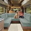 SHUOJIA Fodere per Cuscino per Camper, Jacquard Elasticizzato Copricuscino per Divanolavabili, Coprisedili per Divano, per Carovana RV Roulotte Auto Panca (Green-B,W 65-95cm, D 65-95cm)