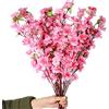 HanOBC Cozyhoma, 10 rami artificiali con fiori finti di ciliegio e di pesco, in seta, decorazione per la casa e per matrimoni