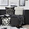 Aoihrraan Fodere per Cuscini Set di 4, Geometria In Bianco E Nero Sweet Home Minimalist Morbido Peluche Corto Quadrato Federa per Divano Camera da Letto Auto Sedia Casa Decoro 55x55cm